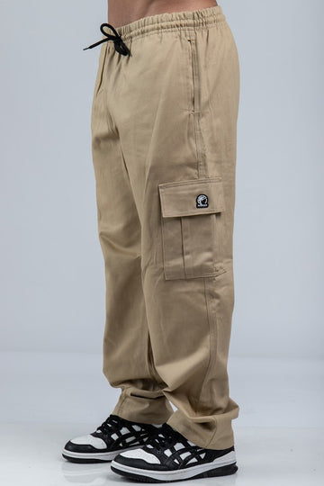 Calça Cargo Reta Sarja Caqui