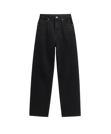 Calça Reta Lisa Jeans Preta