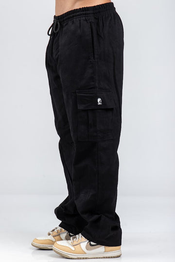 Calça Cargo Reta Sarja Preta
