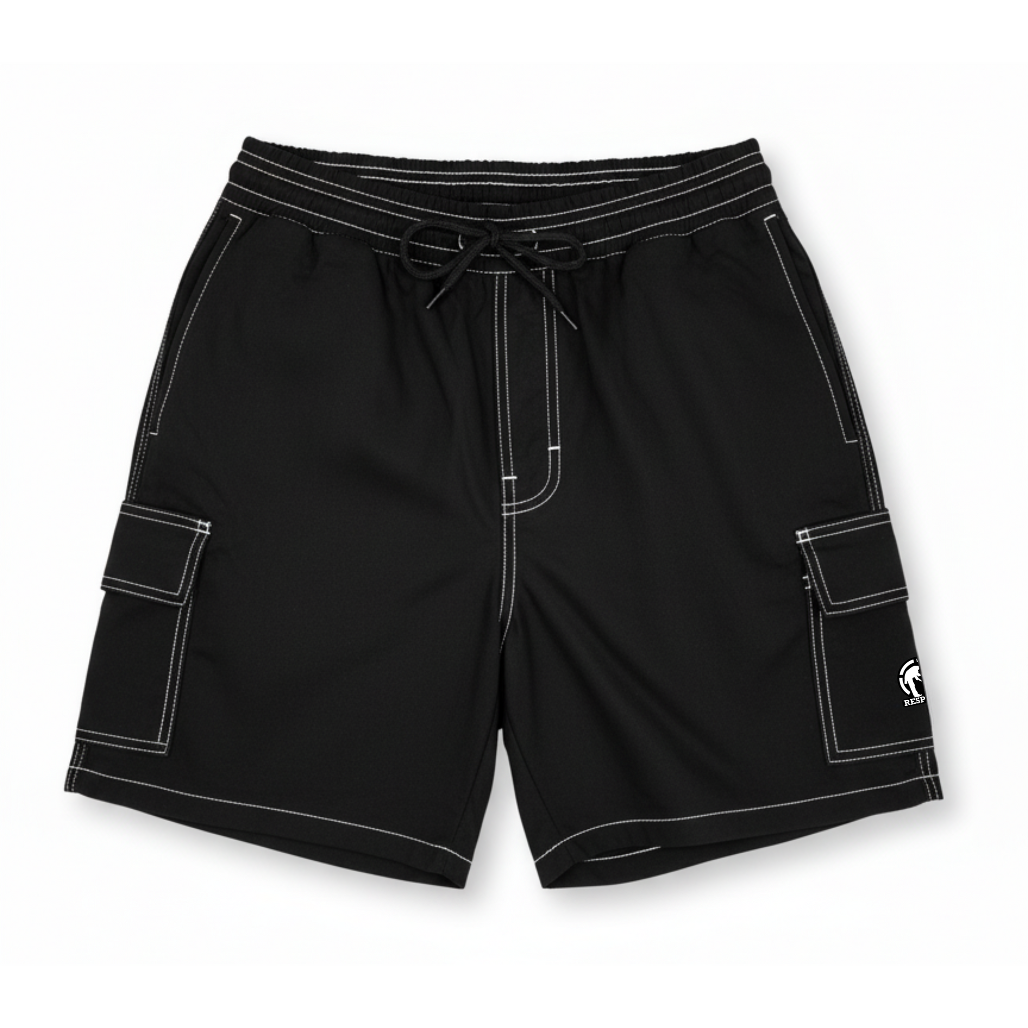 Bermuda Cargo Linha Branca Preta