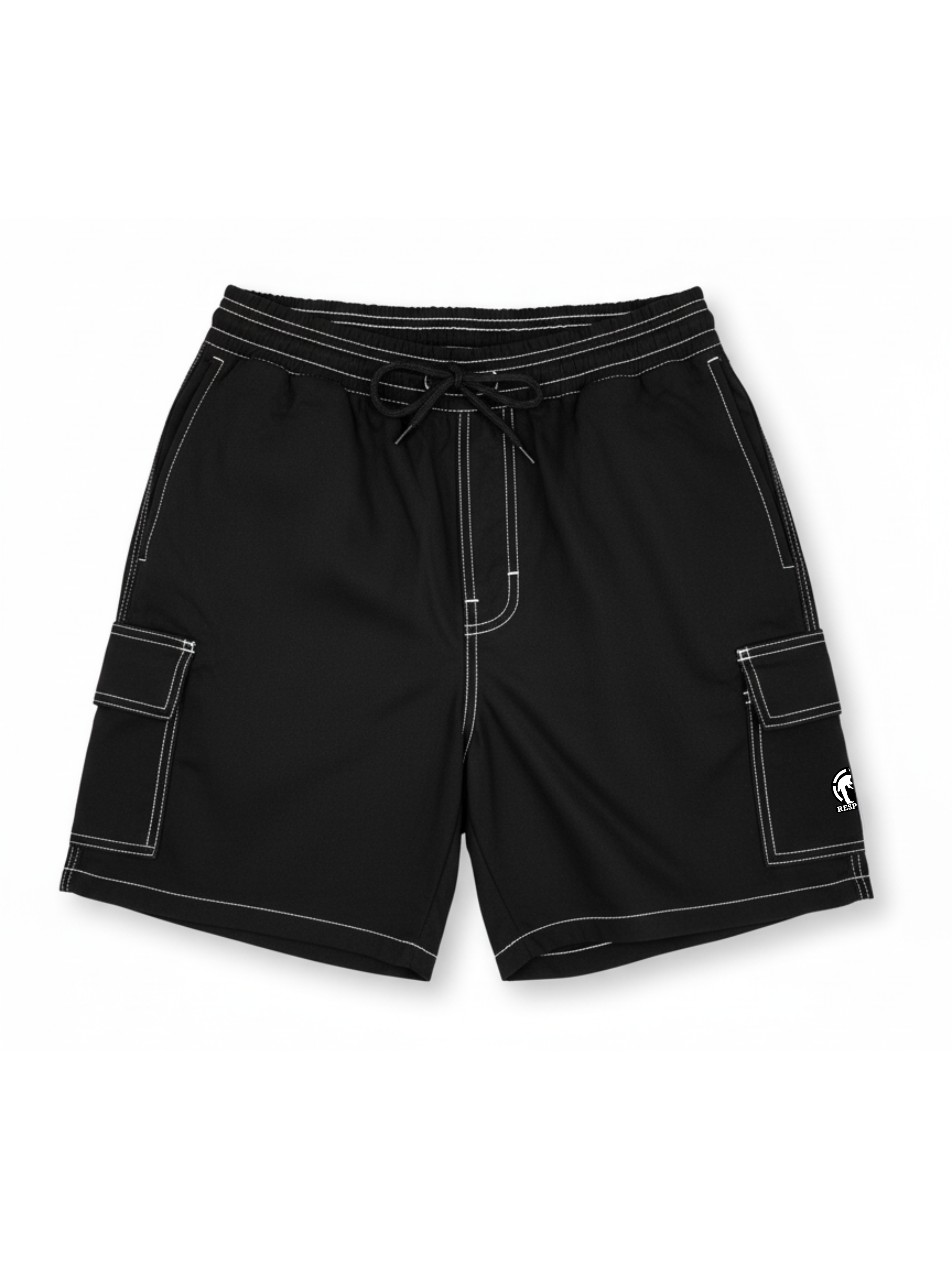 Bermuda Cargo Linha Branca Preta