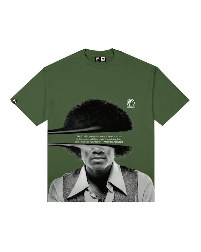 Camiseta Frase Oversized Michael Jackson
