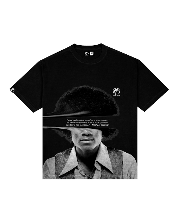 Camiseta Frase Oversized Michael Jackson