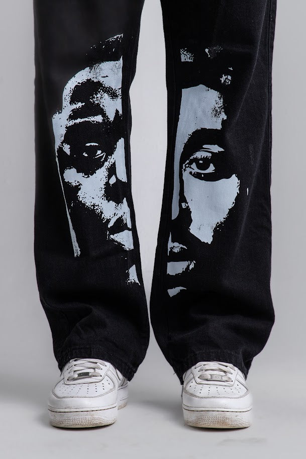 Calça Reta 2Pac and Big Jeans Preta