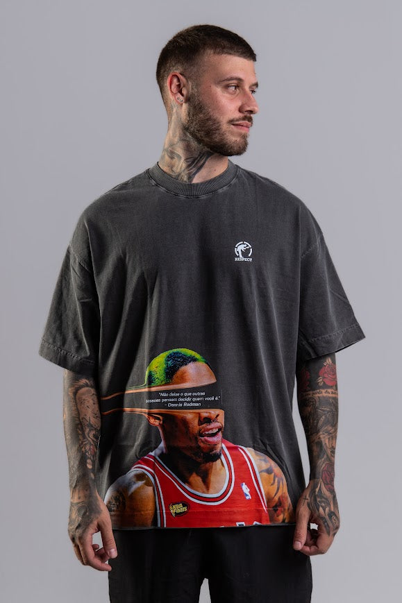 Camiseta Frase Oversized Rodman