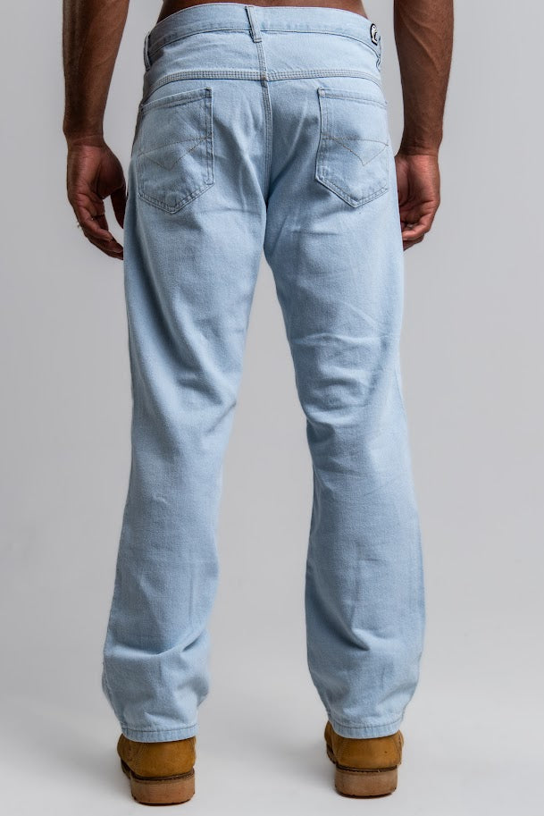 Calça Reta Logo Jeans