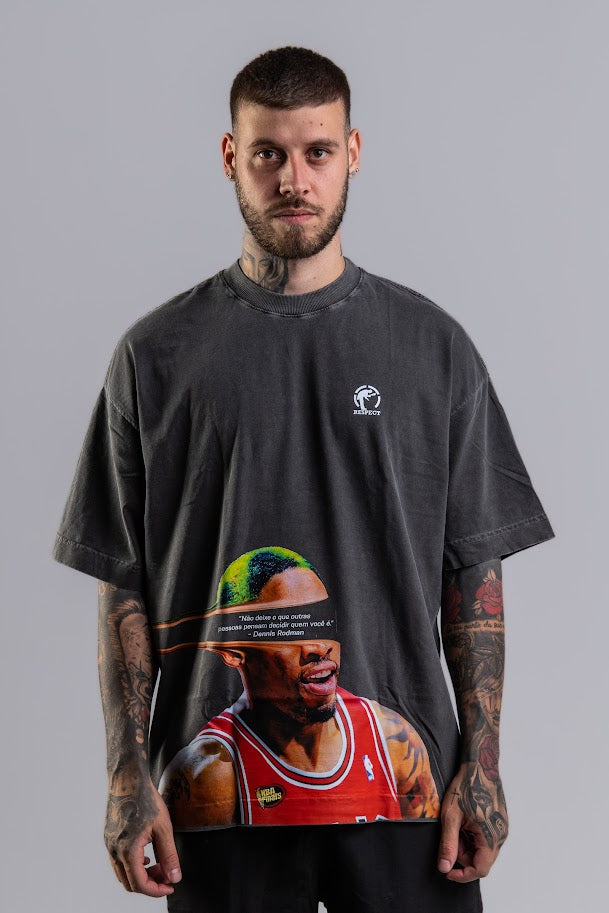 Camiseta Frase Oversized Rodman