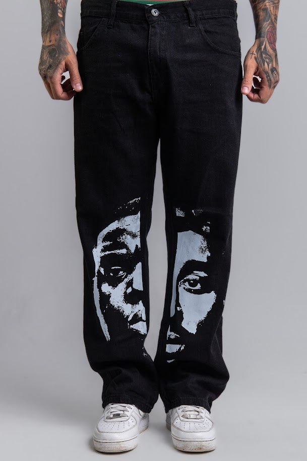 Calça Reta 2Pac and Big Jeans Preta