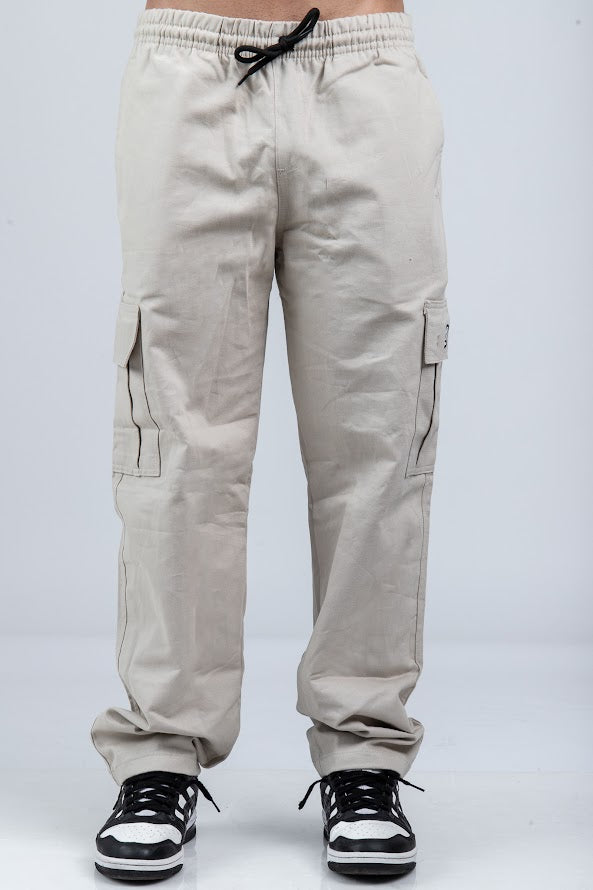 Calça Cargo Reta Sarja Areia