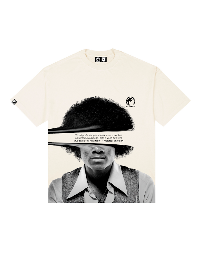 Camiseta Frase Oversized Michael Jackson