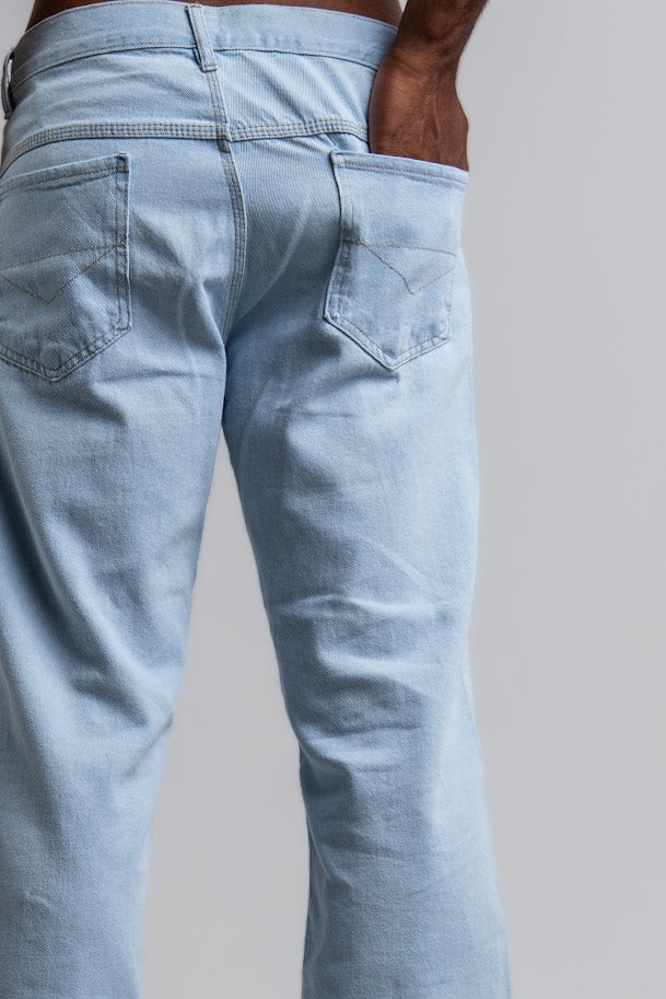 Calça Reta Logo Jeans