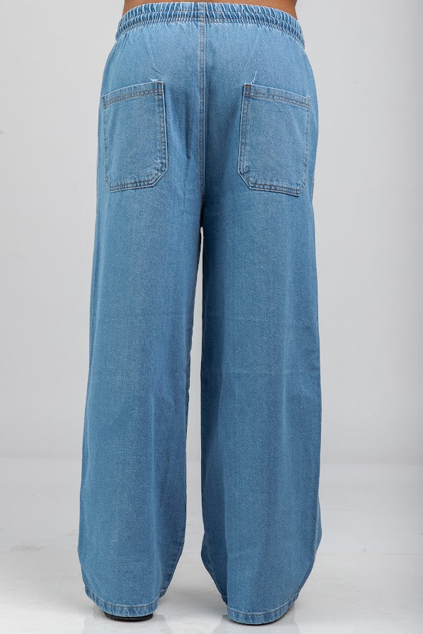 Calça Baggy Reta Jeans