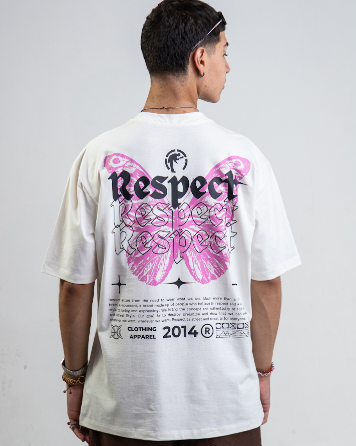 Camiseta Regular Butterfly Pink Off-White