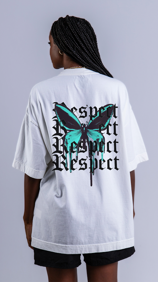 Camiseta Oversized Butterfly Verde Agua Premium