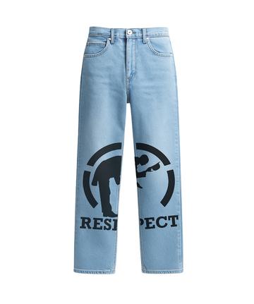 Calça Reta Logo Jeans