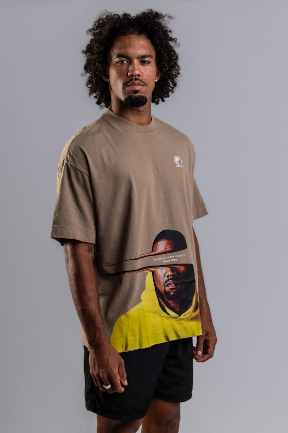Camiseta Frase Oversized Kanye