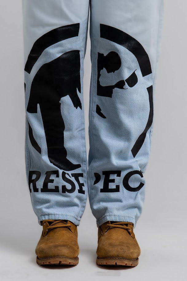 Calça Reta Logo Jeans