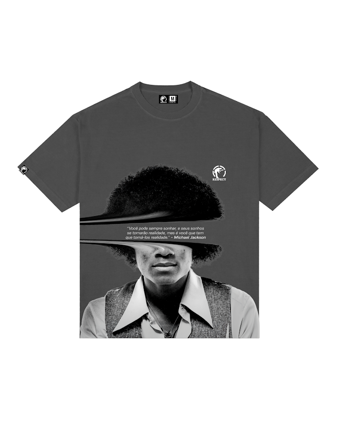 Camiseta Frase Oversized Michael Jackson