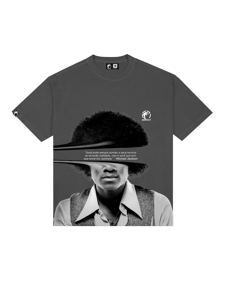Camiseta Frase Oversized Michael Jackson