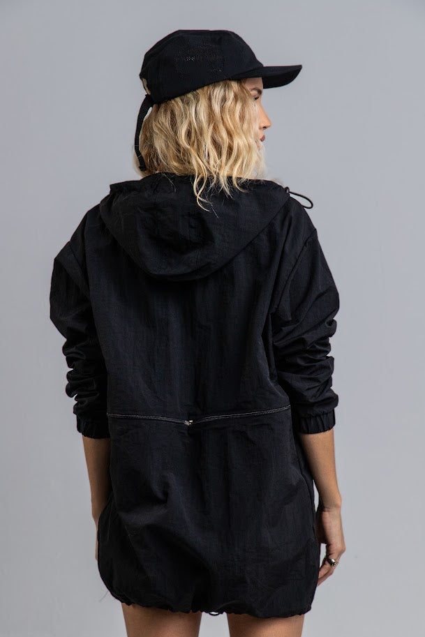 Corta Vento Cropped Saia 3 em 1 Preto