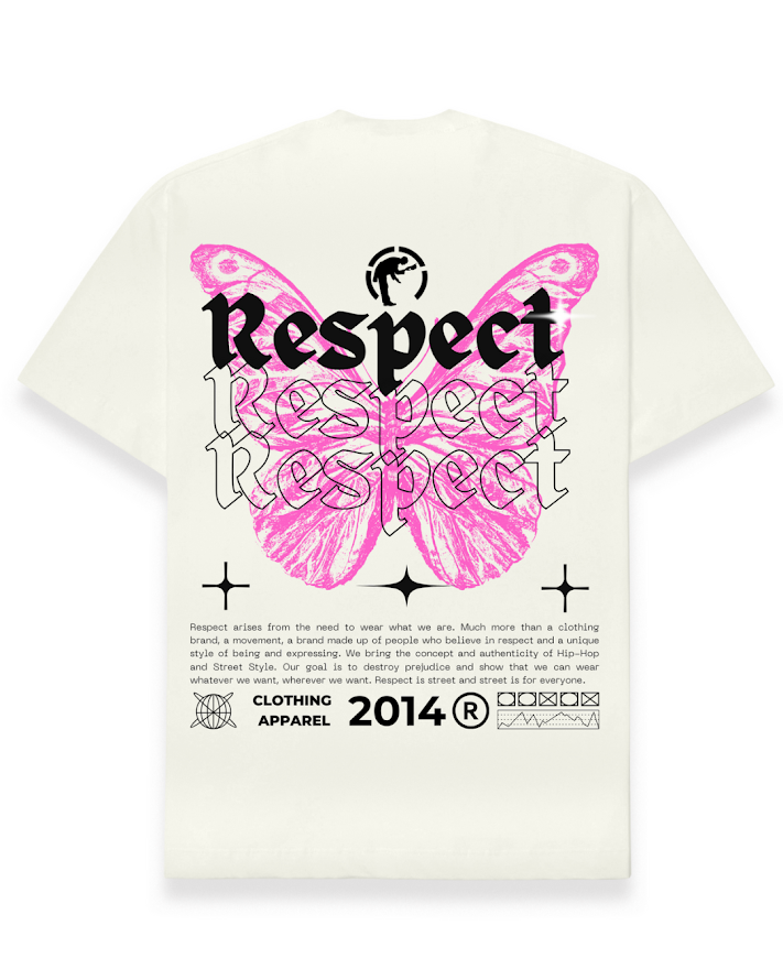 Camiseta Regular Butterfly Pink Off-White