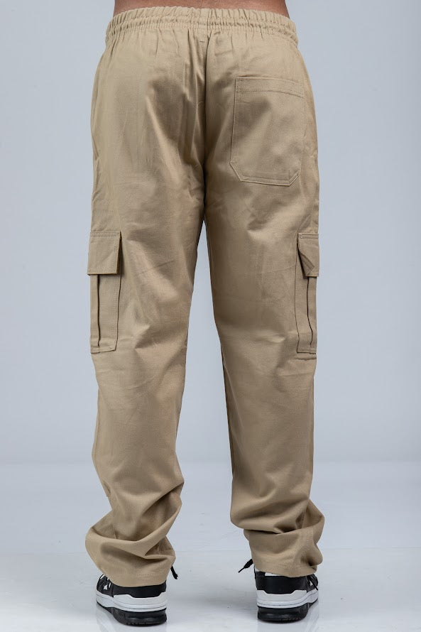 Calça Cargo Reta Sarja Caqui