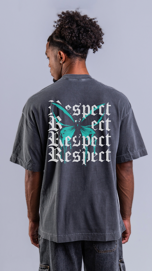 Camiseta Oversized Butterfly Verde Agua Premium