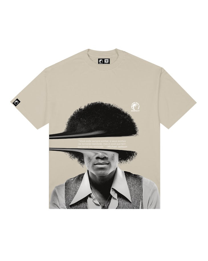 Camiseta Frase Oversized Michael Jackson
