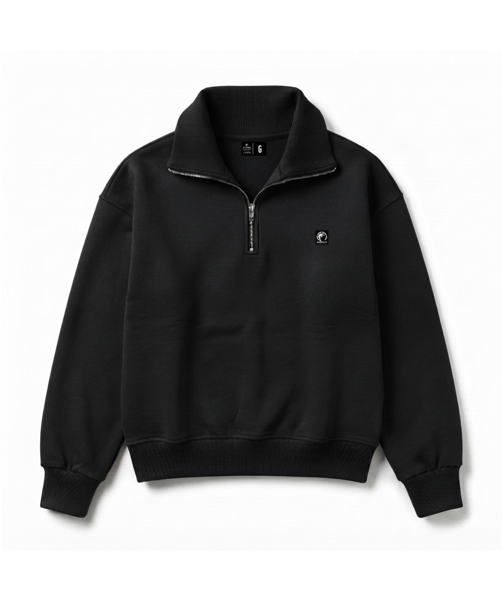 Blusa Moletom Minimal Gola Alta Ziper