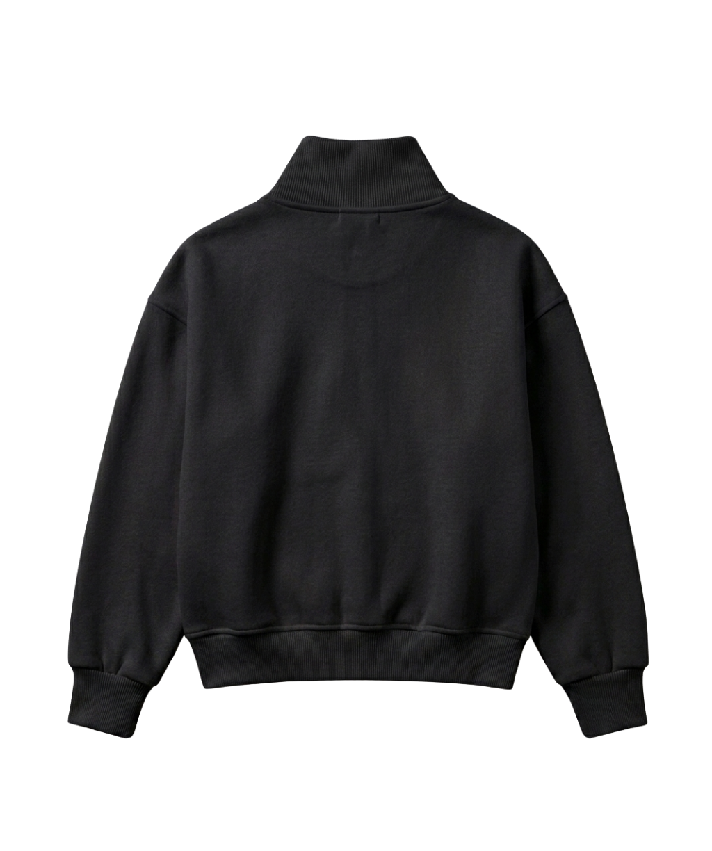 Blusa Moletom Minimal Gola Alta Ziper