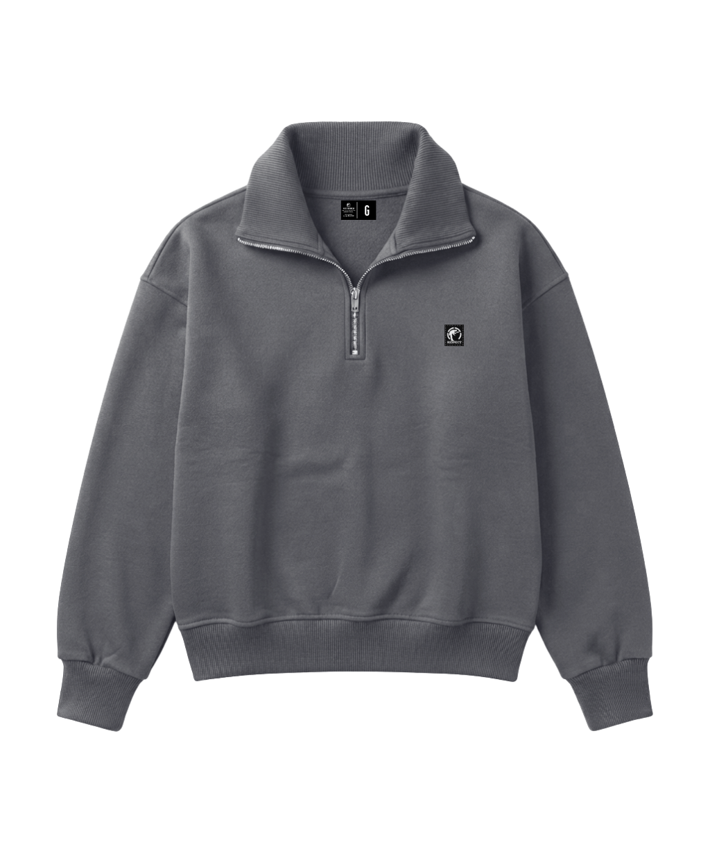 Blusa Moletom Minimal Gola Alta Ziper