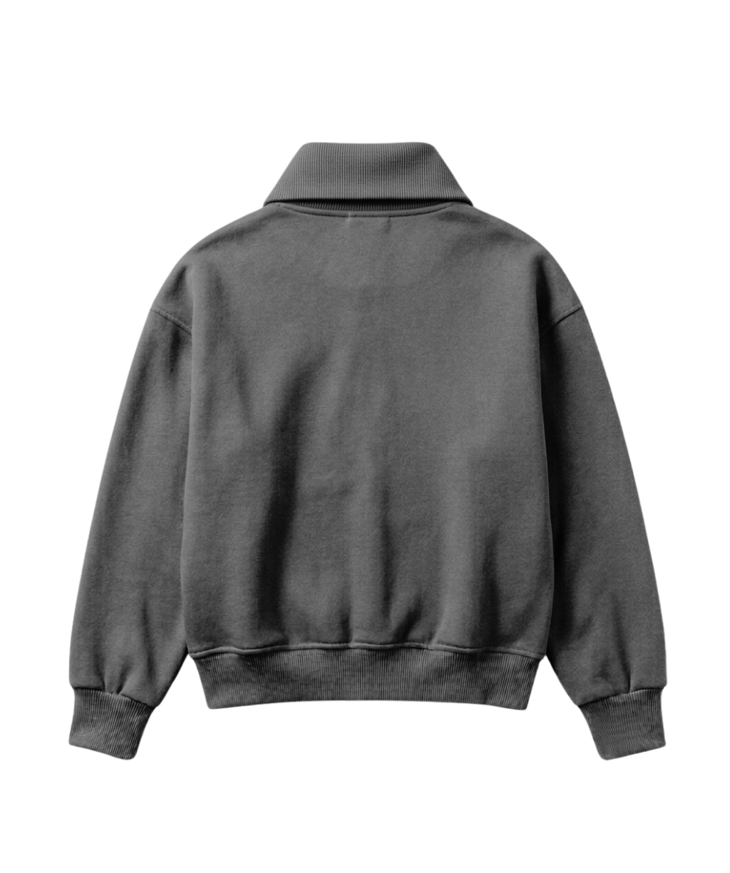 Blusa Moletom Minimal Gola Alta Ziper