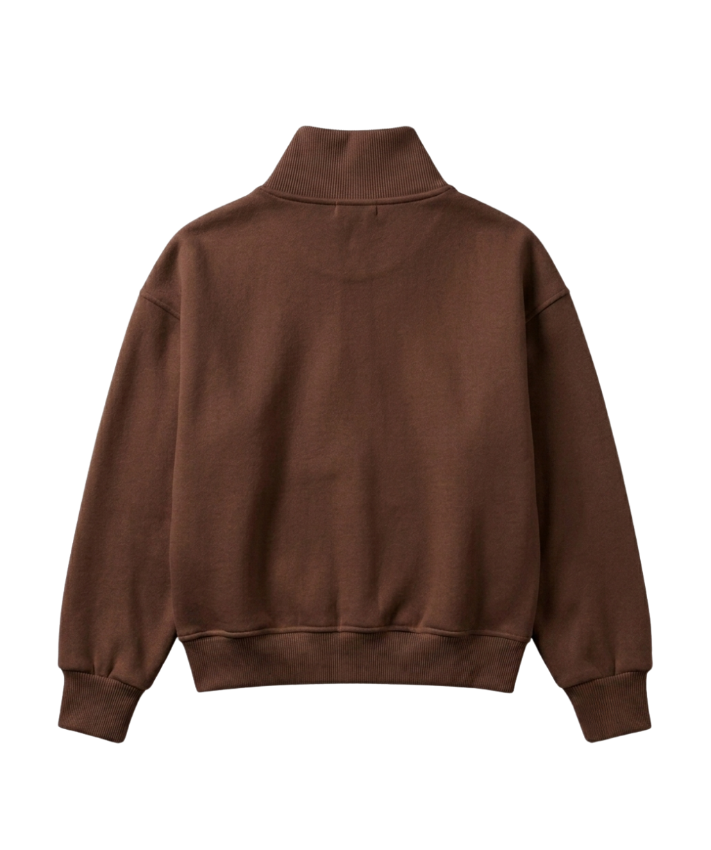 Blusa Moletom Minimal Gola Alta Ziper